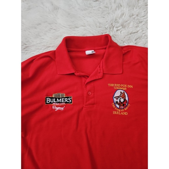 Fruit of the Loom Other - Fruit of the Loom Men's S Red Polo Shirt Bulmers Cider The Red Fox Inn Ireland